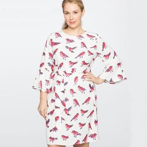 Draper James for ELOQUII Flare Sleeve Printed Dres